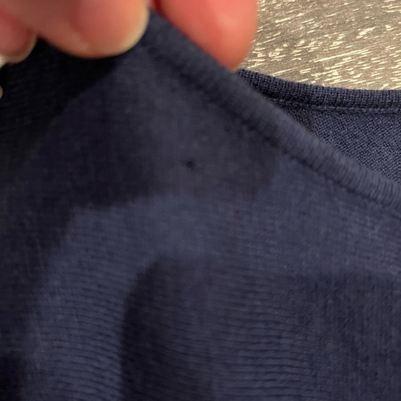 Alice + Olivia S/M Navy Blue Asymmetrical Long Sleeve Sweater - Picture 7 of 8